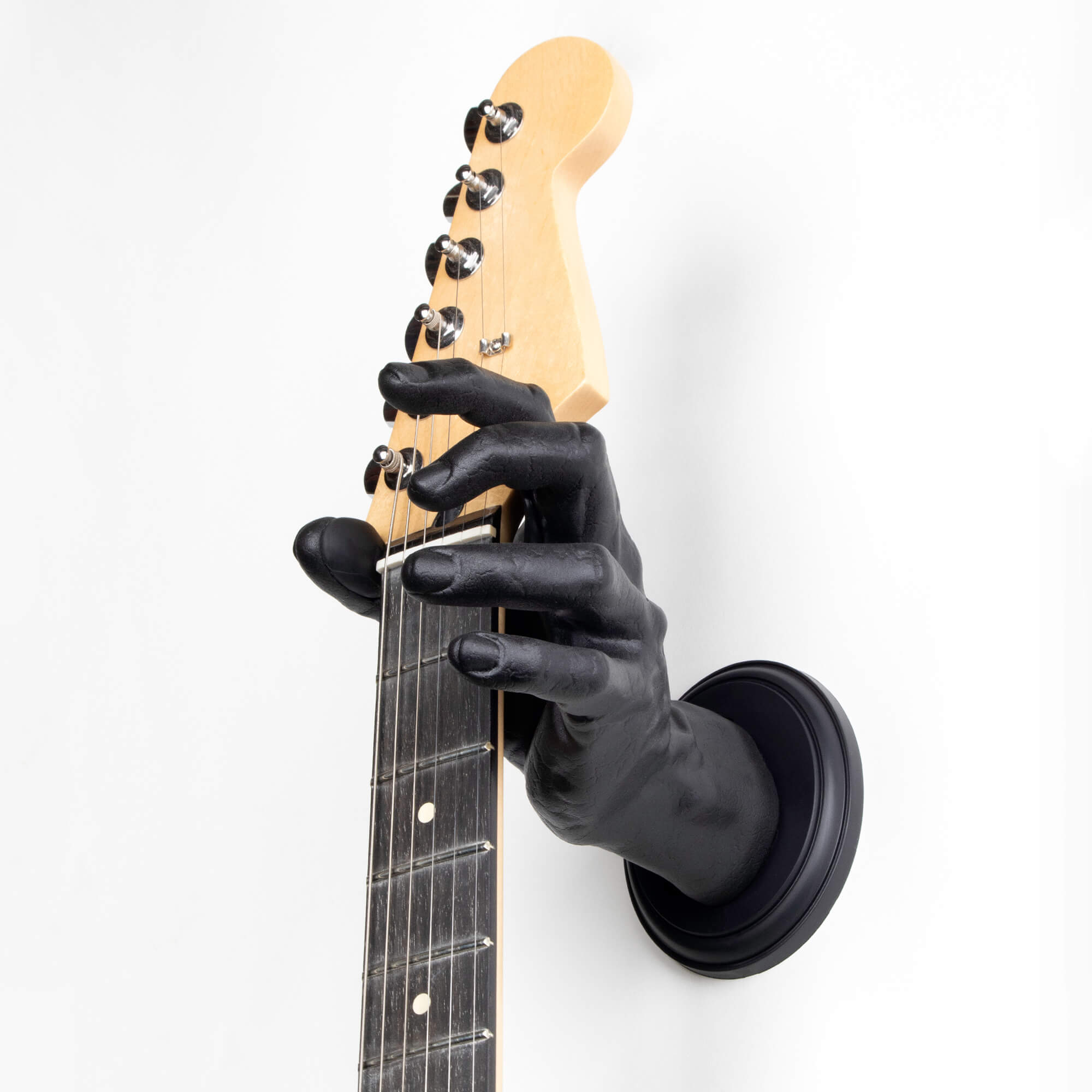 Guitar wall mount hook by guitargrip with black finish.